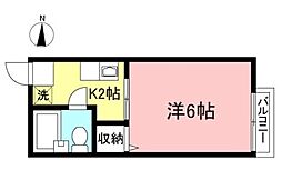 シティハイムつつみ 1Kの間取図画像