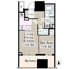 ディアナコート文京本郷台 4階1LDKの間取り