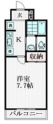 クレイン目白 1Kの間取図画像