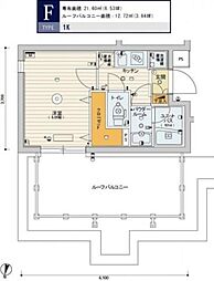 SKYCOURT渋谷北参道 1Kの間取図画像