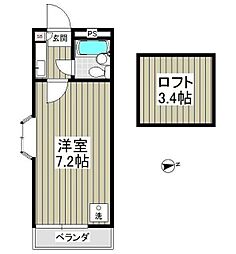 ルピナス 1Kの間取図画像