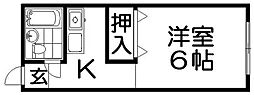 レジデンス柏 1Kの間取図画像