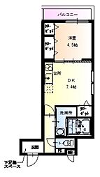 JR片町線(学研都市線) 徳庵駅 徒歩8分の賃貸アパート 3階1DKの間取り