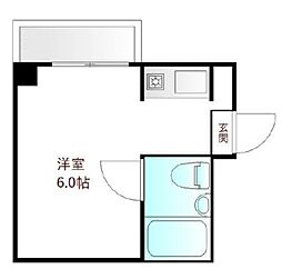 YM千駄ヶ谷 5階ワンルームの間取り