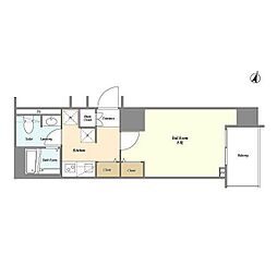 BPRレジデンス町田 1Kの間取図画像