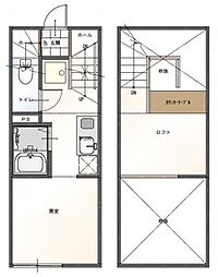 レジディア 1階ワンルームの間取り