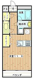 ポポー ワンルームの間取図画像