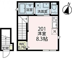 メゾンブランシュ ワンルームの間取図画像
