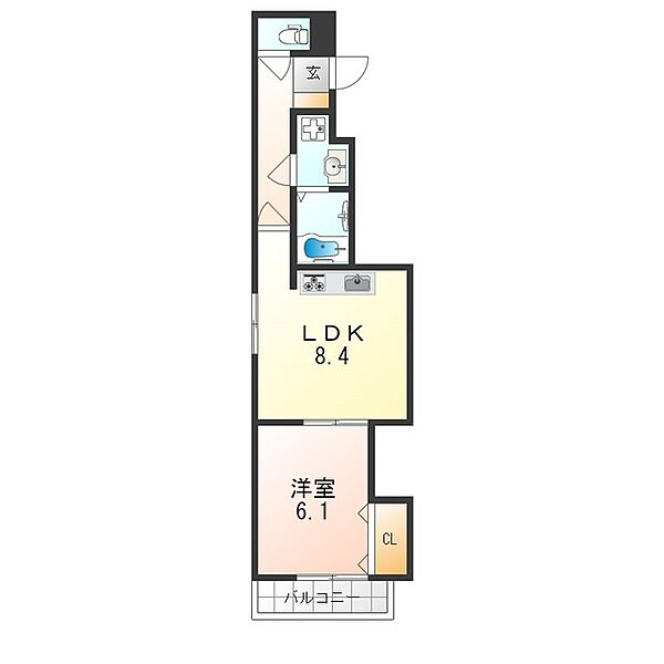 メゾン ルノアール ｜京都府京都市南区西九条大国町(賃貸アパート1LDK・2階・38.71㎡)の写真 その2