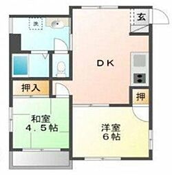 ReDEAL国立 3階2DKの間取り