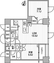 東神田テラスレジデンス 2LDKの間取図画像
