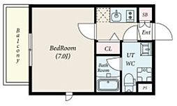 コンポジット新宿柏木 2階1Kの間取り