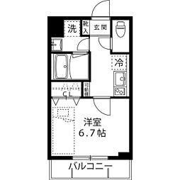 LOC'SSAGINUMA 1Kの間取図画像