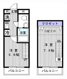 フローラルコート祐天寺 2Kの間取図画像