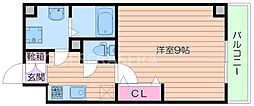 グランシエール都島 1Kの間取図画像