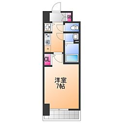 南海線 石津川駅 徒歩4分の賃貸マンション 9階1Kの間取り