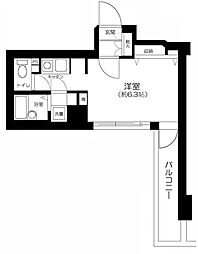 ヴェルト芝浦 1Kの間取図画像