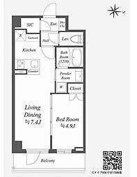 AlphaPrime東陽町 1LDKの間取図画像