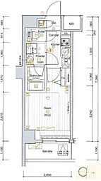 PREMIUM CUBE G 西大井 2階1Kの間取り