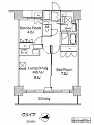 プラウドフラット浅草駒形 1SLDKの間取図画像