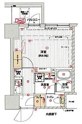 プレシャスハーモニー八王子 1Kの間取図画像