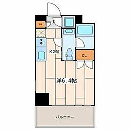 Premium Residence Kawasaki 2階1Kの間取り