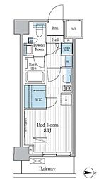 パークアクシス東陽町レジデンス 10階ワンルームの間取り