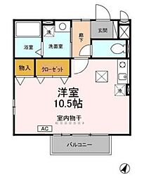 クアルト ワンルームの間取図画像