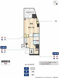 AZEST立川 1Kの間取図画像