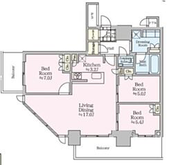ザ・タワー十条 3LDKの間取図画像