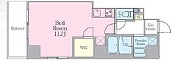 MANOA白金高輪. ワンルームの間取図画像