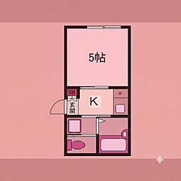 ドリームコート熊野前 1Kの間取図画像