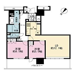 ブランズタワー豊洲 2LDKの間取図画像