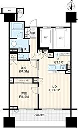 ブランズ東雲 2LDKの間取図画像