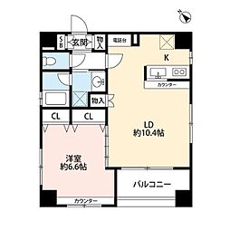 プレール・ドゥーク水天宮2 1LDKの間取図画像