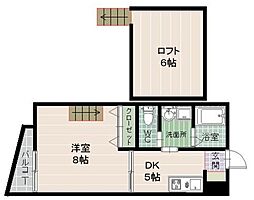 プリンシプル美野島 1DKの間取図画像