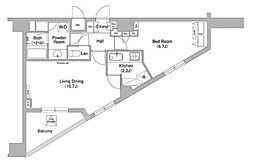 コンフォリア下北沢 10階1LDKの間取り