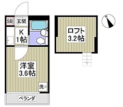 ローズマリー 1階1Kの間取り