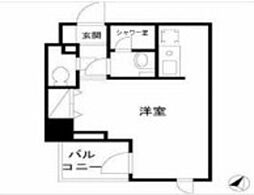 シャンブリーズ三越前 ワンルームの間取図画像