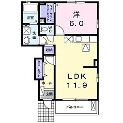 クレール 1LDKの間取図画像