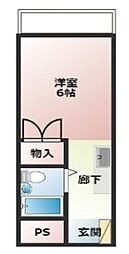 アンビエンスコーエンジ ワンルームの間取図画像