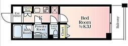 リージア新百合ヶ丘サウスコート 1Kの間取図画像