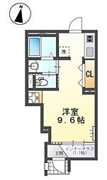 パーシモン ワンルームの間取図画像