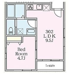 Arietta 3階1LDKの間取り
