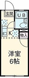 フルーレ国分寺 ワンルームの間取図画像
