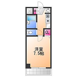 ロジュマン泉佐野 1Kの間取図画像