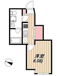 BHテラス東中野 1階1Kの間取り
