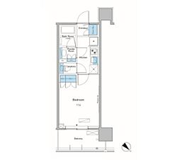 ルフォンプログレ滝野川 9階1Kの間取り