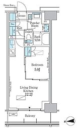 JR総武線 大久保駅 徒歩6分の賃貸マンション 1階1LDKの間取り