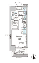 パークアクシス門前仲町EAST ワンルームの間取図画像